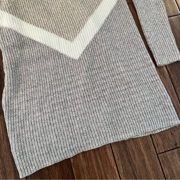 Maurices Open Front Longline Sweater Knit Neutral Small Grey Beige Cardigan - Picture 11 of 12